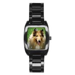 Use Your Dog Photo Collie Men s Stainless Steel Barrel Analog Watch