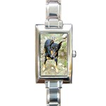 Use Your Dog Photo Doberman Rectangular Italian Charm Watch