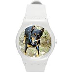 Use Your Dog Photo Doberman Round Plastic Sport Watch Medium