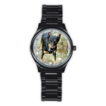 Use Your Dog Photo Doberman Men s Stainless Steel Round Dial Analog Watch