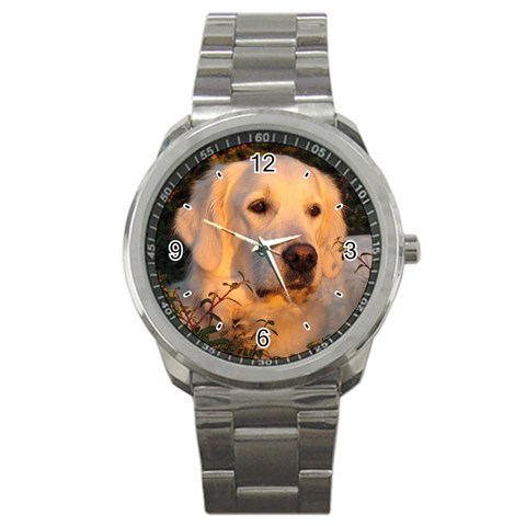 Use Your Dog Photo Golden Retriever Sport Metal Watch from ArtsNow.com Front