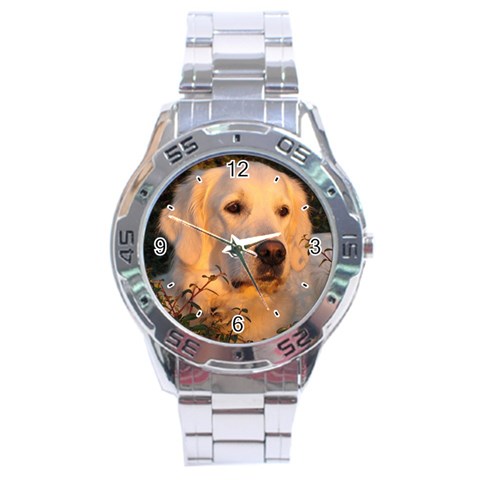 Use Your Dog Photo Golden Retriever Stainless Steel Analogue Men’s Watch from ArtsNow.com Front