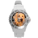 Use Your Dog Photo Golden Retriever Round Plastic Sport Watch Large