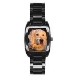 Use Your Dog Photo Golden Retriever Men s Stainless Steel Barrel Analog Watch