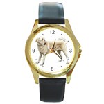 Use Your Dog Photo Labrador Round Gold Metal Watch