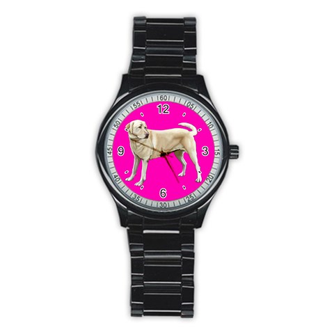 Use Your Dog Photo Labrador Men s Stainless Steel Round Dial Analog Watch from ArtsNow.com Front