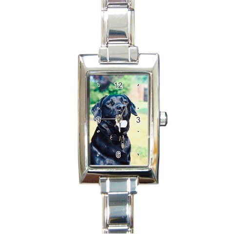 Use Your Dog Photo Labrador Rectangular Italian Charm Watch from ArtsNow.com Front