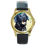 Use Your Dog Photo Labrador Round Gold Metal Watch