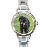 Use Your Dog Photo Newfoundland Round Italian Charm Watch