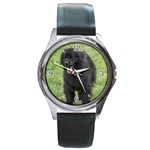 Use Your Dog Photo Newfoundland Round Metal Watch