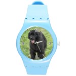 Use Your Dog Photo Newfoundland Round Plastic Sport Watch Medium