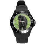 Use Your Dog Photo Newfoundland Round Plastic Sport Watch Large