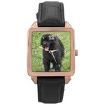 Use Your Dog Photo Newfoundland Rose Gold Leather Watch 