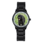 Use Your Dog Photo Newfoundland Men s Stainless Steel Round Dial Analog Watch