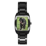 Use Your Dog Photo Newfoundland Men s Stainless Steel Barrel Analog Watch