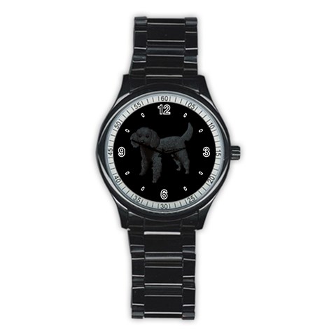 Use Your Dog Photo Poodle Men s Stainless Steel Round Dial Analog Watch from ArtsNow.com Front