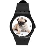 Use Your Dog Photo Pug Round Plastic Sport Watch Medium