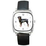 Use Your Dog Photo Rottweiler Square Metal Watch
