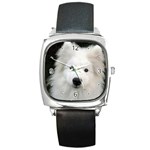 Use Your Dog Photo Samoyed Square Metal Watch