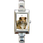 Use Your Dog Photo Sheltie Rectangular Italian Charm Watch