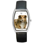 Use Your Dog Photo Sheltie Barrel Style Metal Watch