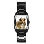 Use Your Dog Photo Sheltie Men s Stainless Steel Barrel Analog Watch