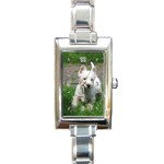 Use Your Dog Photo Westie Rectangular Italian Charm Watch