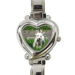 Use Your Dog Photo Westie Heart Italian Charm Watch