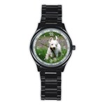 Use Your Dog Photo Westie Men s Stainless Steel Round Dial Analog Watch