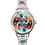 fractal14coaster Round Italian Charm Watch