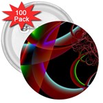 AM - Cheeky pony 3  Button (100 pack)