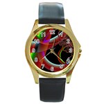 AM - Cheeky pony Round Gold Metal Watch