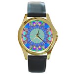 AM - Cheeky pony Round Gold Metal Watch