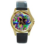 AM - Cheeky pony Round Gold Metal Watch