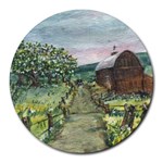 Amish Apple Blossoms -AveHurley ArtRevu.com- Round Mousepad