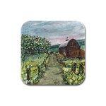 Amish Apple Blossoms -AveHurley ArtRevu.com- Rubber Square Coaster (4 pack)