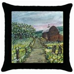 Amish Apple Blossoms -AveHurley ArtRevu.com- Throw Pillow Case (Black)
