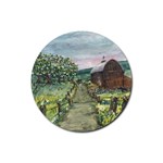 Amish Apple Blossoms -AveHurley ArtRevu.com- Rubber Round Coaster (4 pack)