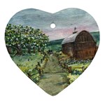 Amish Apple Blossoms -AveHurley ArtRevu.com- Heart Ornament (Two Sides)