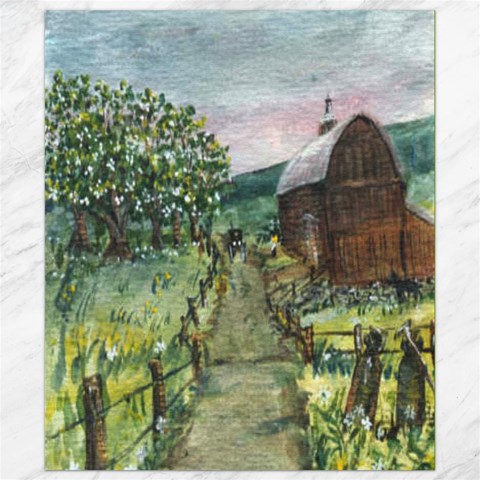 Amish Apple Blossoms 8.15 x9.66  Canvas - 1