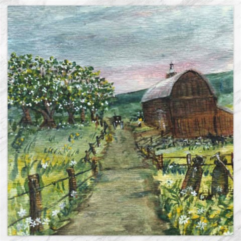 Amish Apple Blossoms 19 x19.27  Canvas - 1