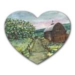 Amish Apple Blossoms -AveHurley ArtRevu.com- Heart Mousepad
