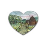 Amish Apple Blossoms -AveHurley ArtRevu.com- Rubber Coaster (Heart)