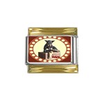 AM - Cheeky pony Gold Trim Italian Charm (9mm)