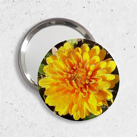 Fh 009 Fran Hoffpauir   A Dew Covered Mum 2.25  Handbag Mirror from ArtsNow.com Front