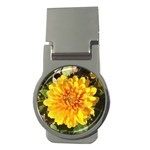 Fh 009 Fran Hoffpauir   A Dew Covered Mum Money Clip (Round)