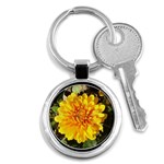 Fh 009 Fran Hoffpauir   A Dew Covered Mum Key Chain (Round)