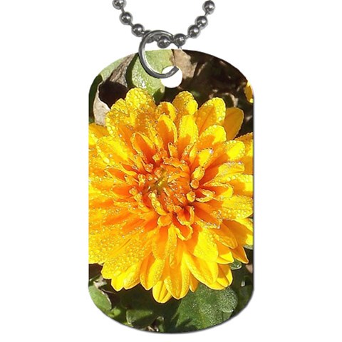 Fh 009 Fran Hoffpauir   A Dew Covered Mum Dog Tag (Two Sides) from ArtsNow.com Front