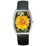 Fh 009 Fran Hoffpauir   A Dew Covered Mum Barrel Style Metal Watch