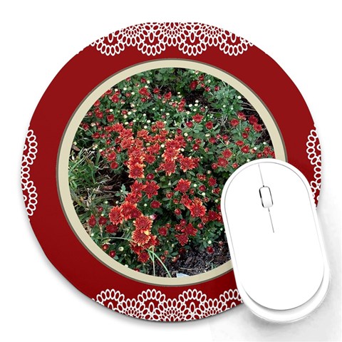 More Mums Round Mousepad from ArtsNow.com Front